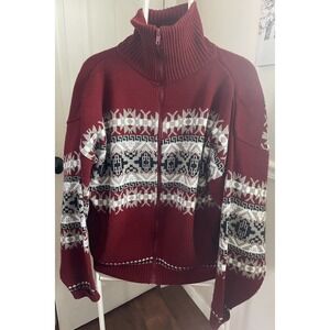 Scandia Woods Nortic Style Full Zip Tight Knit. , Vtg. 80s  Grandpa Sweater